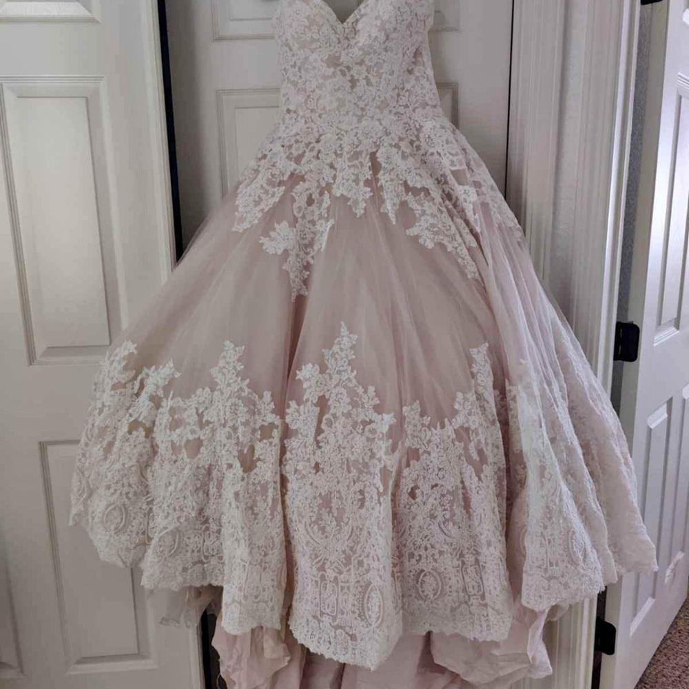 Mori Lee Blush Cream Wedding Dress